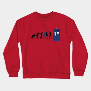 EVOLUTION Of Humans - Blue Police Public Call Box 4 Crewneck Sweatshirt